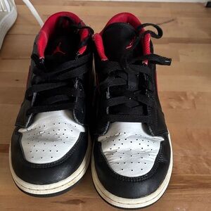 Air Jordan Kids Black and Red Sneakers